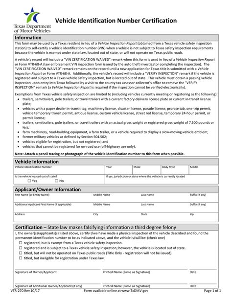 Form Vtr 270 Fill Out Sign Online And Download Fillable Pdf Texas Templateroller