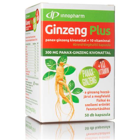 InnoPharm Ginzeng Plus panax ginzeng kivonattal 10 vitaminnal étrend