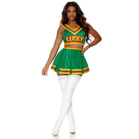 Lucky Clover Sexy Head Cheerleader Womens Costume Abracadabranyc