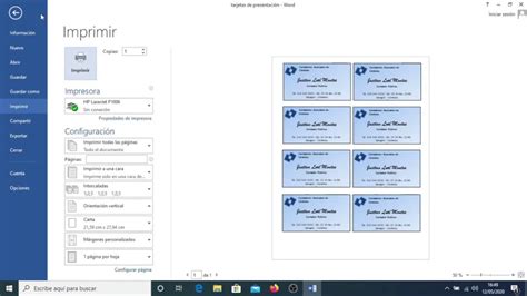 Tarjeta De Presentación En Ms Word Youtube