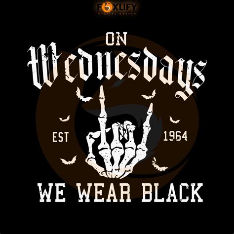 Vintage Skeleton Hand On Wednesdays We Wear Black SVG