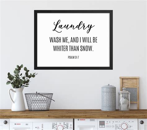 Farmhouse Laundry Room Sign Large Scripture Wall Art Framed Bible