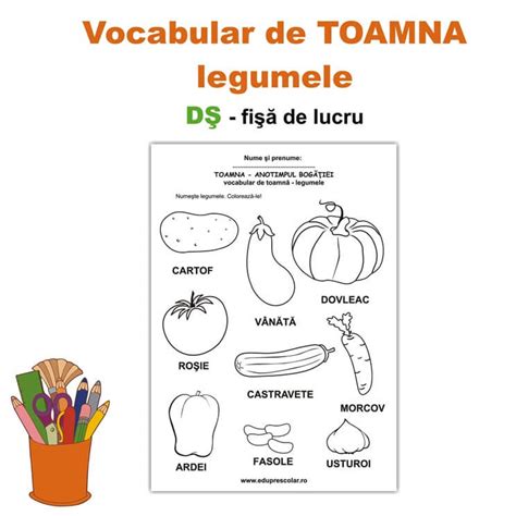 Vocabular De Toamna Legumele Fisa De Lucru Eduprescolar Ro