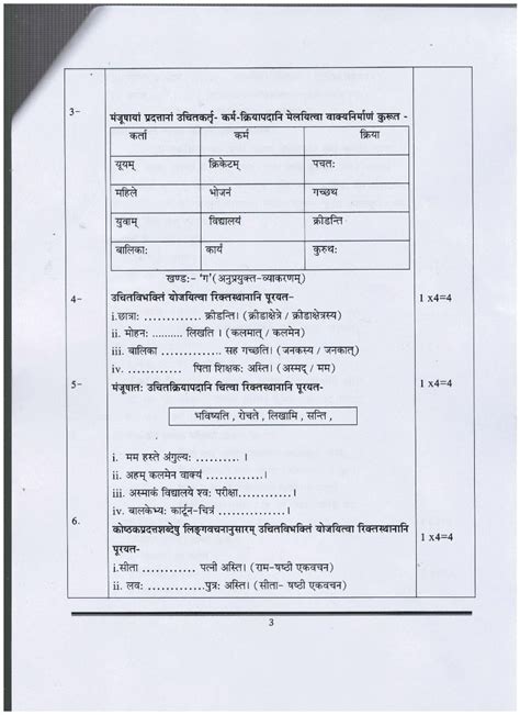 Class 7 Sanskrit Model Paper 2024 Pdf Oneedu24