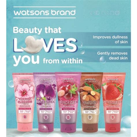 Watsons Watson Gel Cream Body Scrub Lavender Grape Seed Strawberry