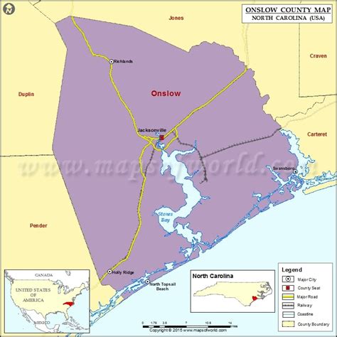 Onslow County Map North Carolina