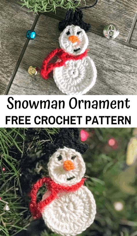 Free Crochet Snowman Ornament Pattern