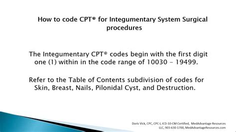 How To Code Cpt® For Integumentary System Surgical Procedures Youtube