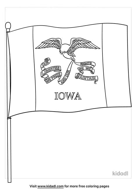 Free Iowa State Flag Coloring Page | Coloring Page Printables | Kidadl