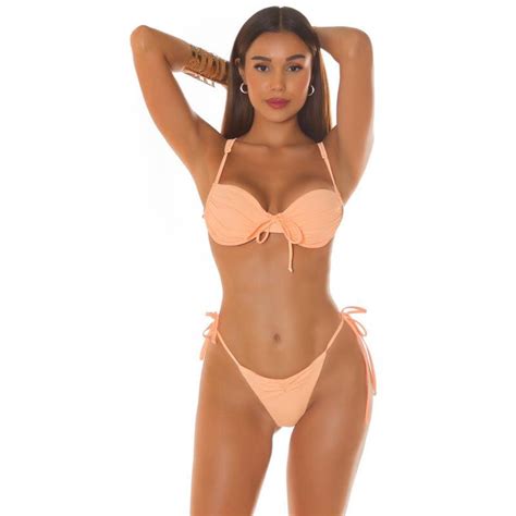 Koucla Damen B Gel Bikini Oberteil Ohne Polster Aprikot