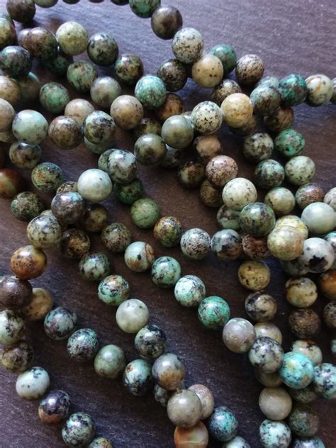 Mm African Turquoise Jasper Natural Undyed Round Beads Full Etsy