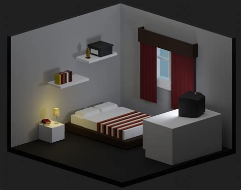 3d Model Low Poly Bedrooms Pack 5 Bedrooms Vr Ar Low Poly Cgtrader