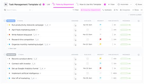 Task Manager Excel Template