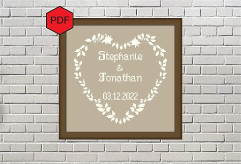 Modern Wedding Cross Stitch Pattern Marriage Cross Stitch Etsy