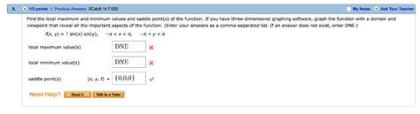 Solved Find The Local Maximum And Minimum Values And Saddle Chegg