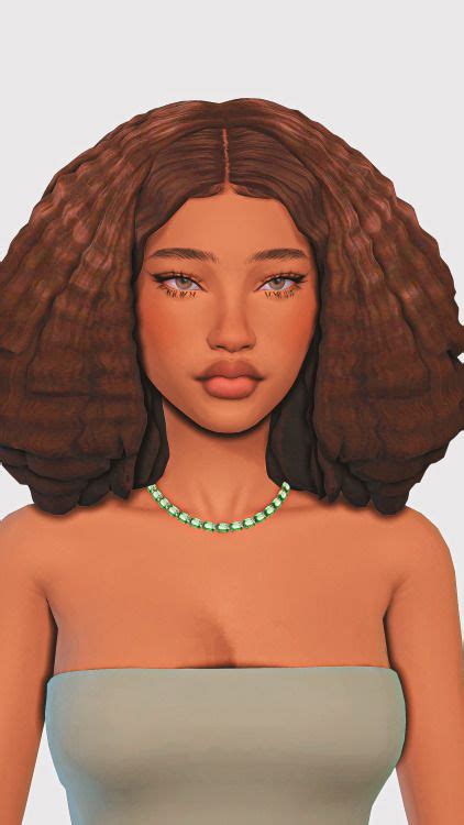 Curly Hair Maxis Match Edition Part In Sims Hair Sims Curly