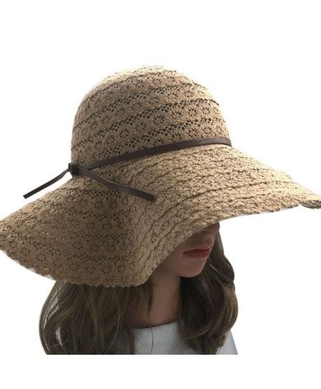 Summer Lace Cotton Sun Hat Wide Brim Beach Hat Floppy Summer Sun Caps Foldable Khaki Cb183nsnug9