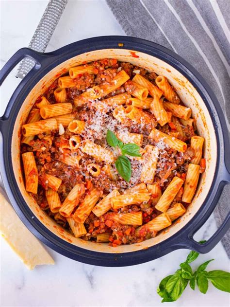 One Pot Rigatoni Bolognese Cooking For My Soul