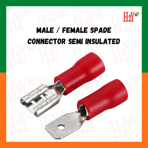 MALE / FEMALE SPADE CONNECTOR SEMI INSULATED | Shopee Malaysia