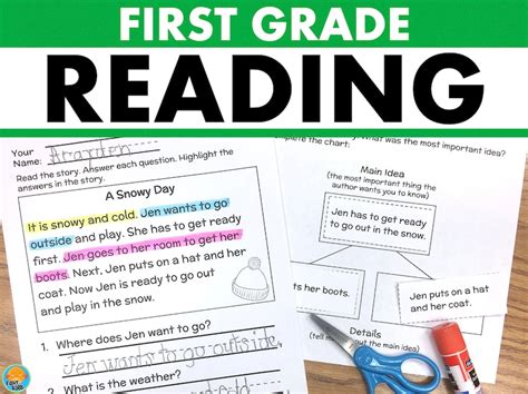 1st Grade Reading Comprehension Cut And Paste Worksheets Etsy