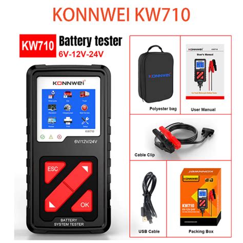 Konnwei KW710 тестер аккумуляторных батарей 6v-12v-24v для авто ...