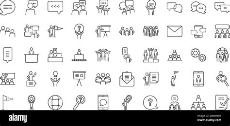 Pictogram People Icon Set Over White Background Line Style Vector