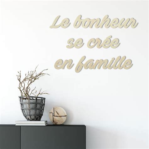 Citation Et Phrase Murale En Bois Bonheur Famille Artsdeszifs