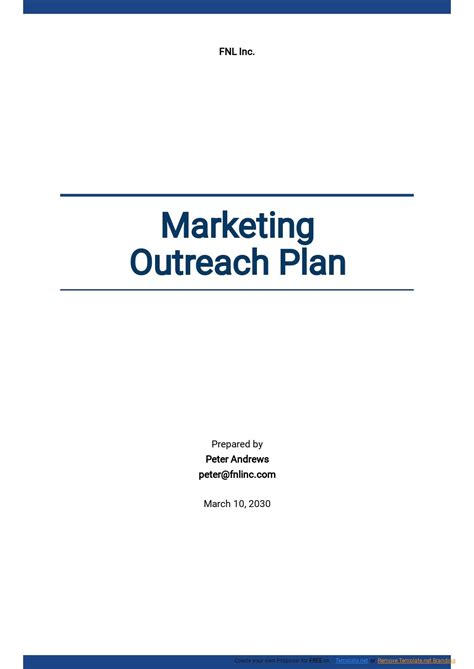 Free Outreach Plan Template In Adobe Pdf