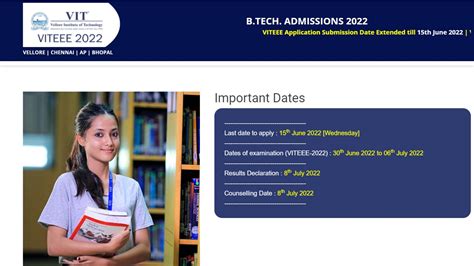 VITEEE 2022 Last Date To Register June 15 Know How To Apply