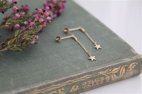 DARCY Gold Star Chain Drop Earrings Joulberry