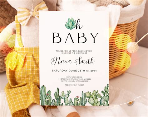 Editable Mexican Baby Shower Invitation Oh Baby Baby Shower Etsy