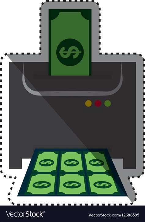 Money printing machine Royalty Free Vector Image