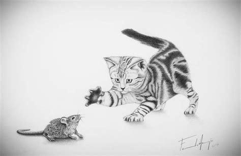 Cat Chasing Mouse Drawing