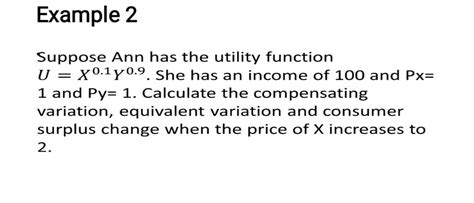 Example Suppose Ann Has The Utility Studyx