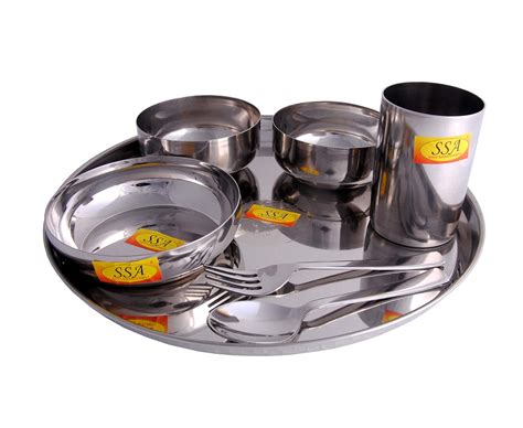 Shiv Shakti Arts Stainless Steel Lunch Dinner Bhojan Thali Plates