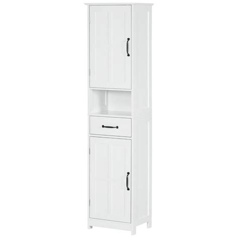 Alieon Slim Bathroom Storage Cabinet Tall Bathroom Cabinet Linen Tower With Open Shelf Drawer