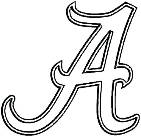 Alabama University Of Alabama A Text Coloring Page Wecoloringpage D E