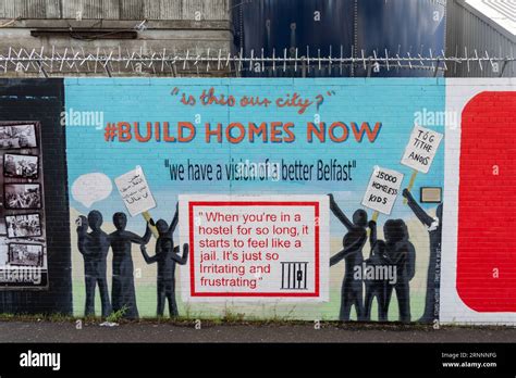 Build Homes Now Irish Republican Mural On The International Wall Or Solidarity Wall Belfast