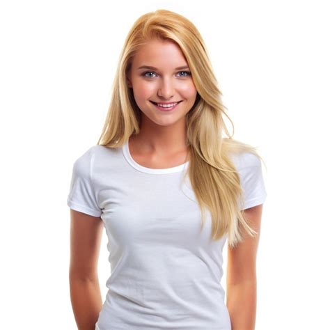 A Woman Wearing A White Shirt That Says Quot She Is Smiling Quot