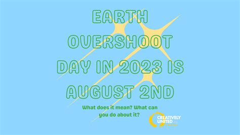 Earth Overshoot Day Is August Nd Creatively United Community