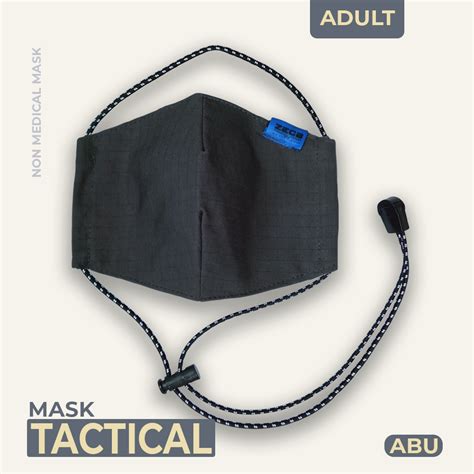 60 Pcs Masker Kain Mulut Tactical 3 Lapis 3 Ply Ada Tempat Tisu Bahan