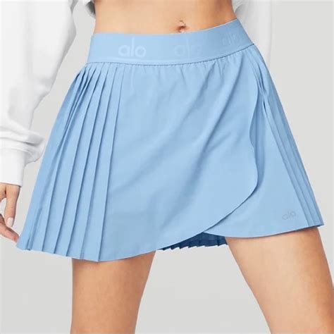 Alo Yoga Skirts Alo Yoga Aces Tennis Skirt Skirt Baby Blue Poshmark