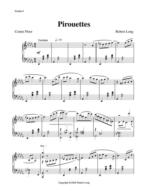 Ballet Piano Sheet Music Pirouettes From Etudes Ii By Robert Long Sheet Music For Piano Solo At