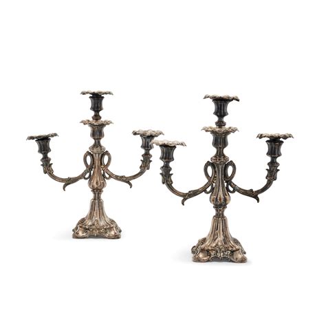 Coppia Di Candelabri In Argento Xix Secolo Asta Gioielli