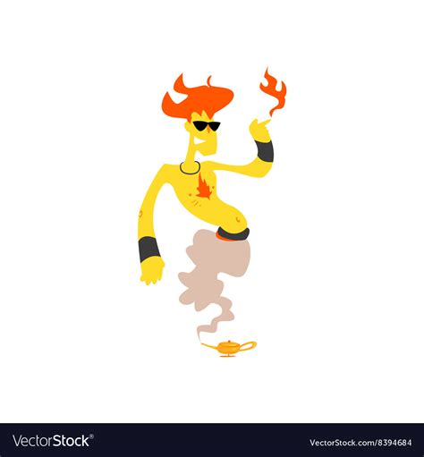 Cartoon Fire Genie Royalty Free Vector Image - VectorStock