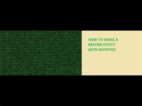 How To Make Matrix Effect With Notepad YouTube