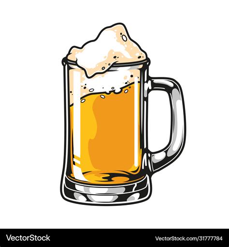 Mug Beer Colorful Vintage Concept Royalty Free Vector Image