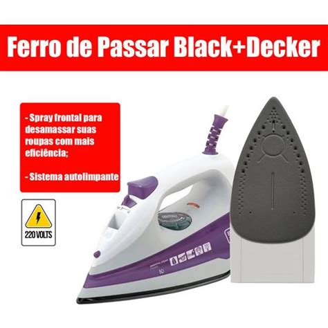 Ferro De Passar Black Decker A Vapor Branco E Roxo Fx B V W