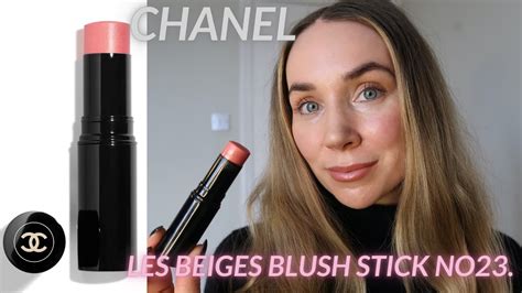 CHANEL LES BEIGES BLUSH STICK NO23 DEMO SWATCHES CHANEL SHEER