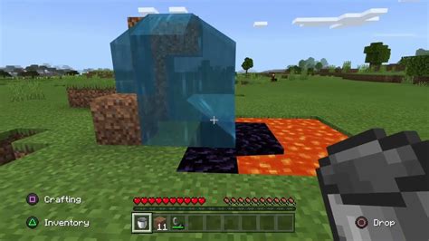 How To Make A Nether Portal Using Only A Water Bucket And Lava Youtube